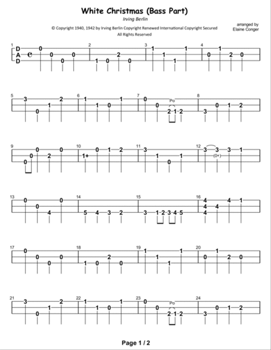 White Christmas Dulcimer scores gallery preview page 2