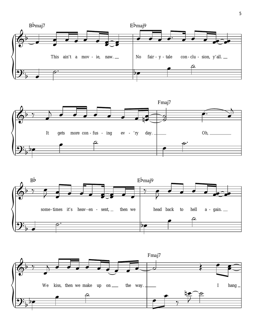 Ordinary People Easy Piano scores gallery preview page 5