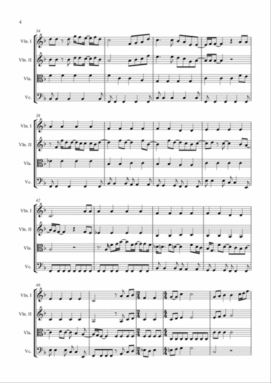 Hey Jude String Quartet scores gallery preview page 4