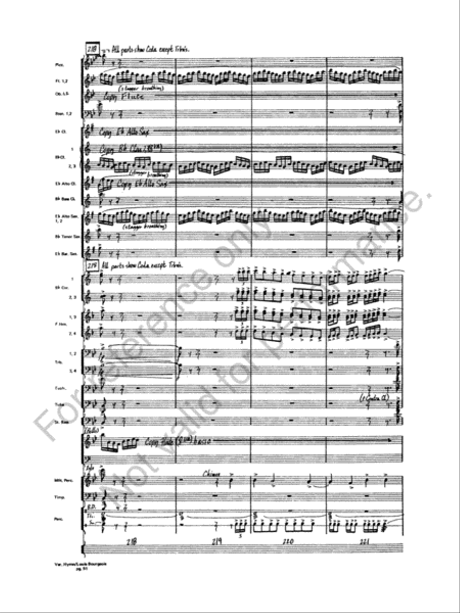 Variations On A Hymn By Louis Bourgeois Concert Band scores gallery preview page 52