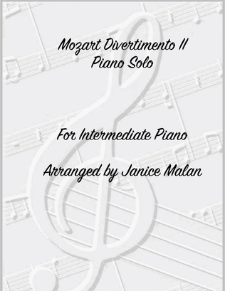 Mozart Divertimento II Piano Solo