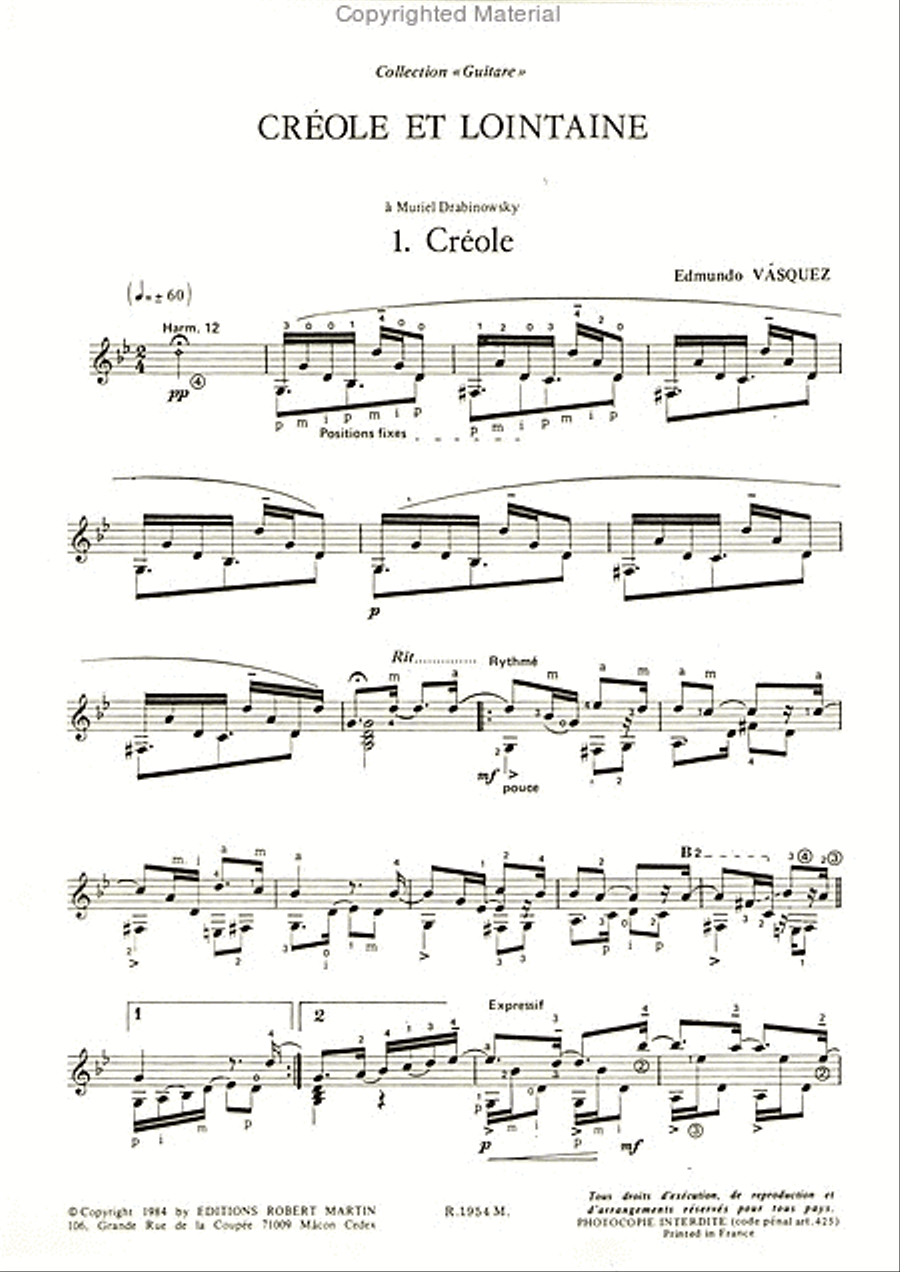 Créole et lointaine Guitar scores gallery preview page 2