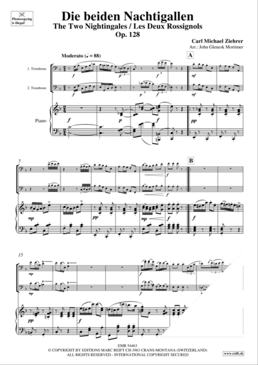 Die beiden Nachtigallen Trombone Duet scores gallery preview page 3