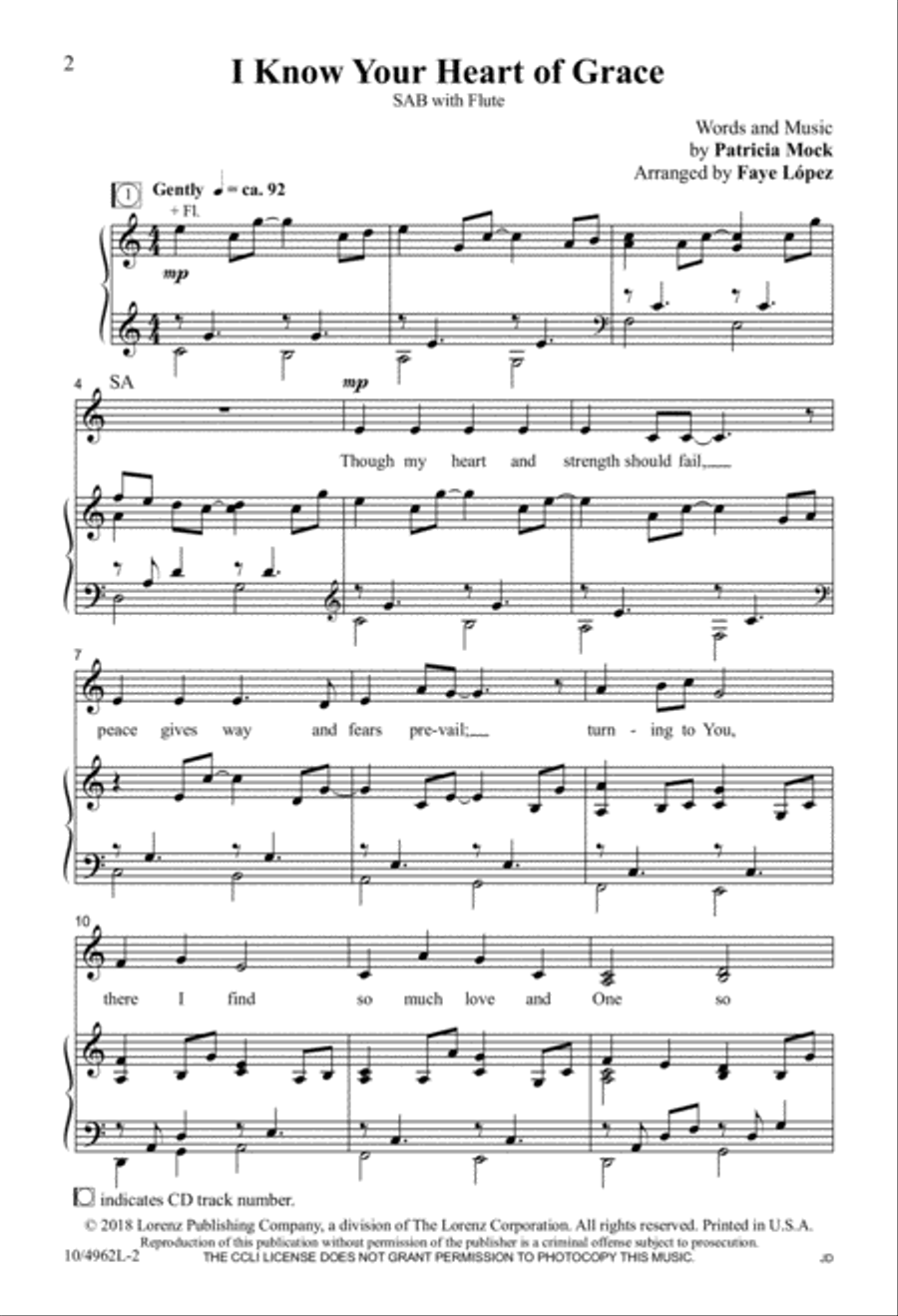 I Know Your Heart of Grace 3-Part scores gallery preview page 2