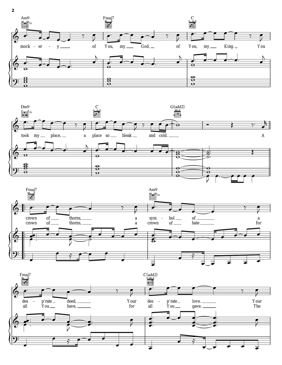 Many Crowns Many Crowns Piano, Vocal, Guitar scores gallery preview page 2