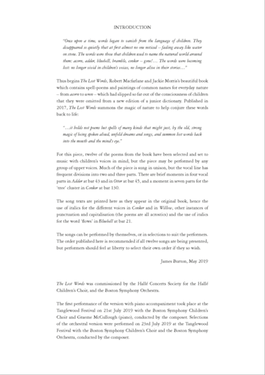 The Lost Words Choir scores gallery preview page 3