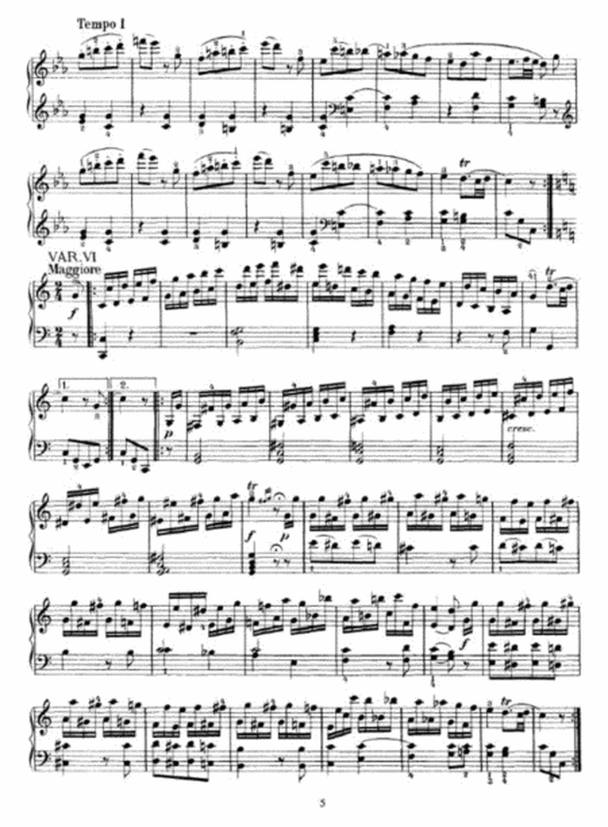 W. A. Mozart - 9 Variations on Lison dormait, Dans un Bocage from Julie by Dezède K. 264-315d