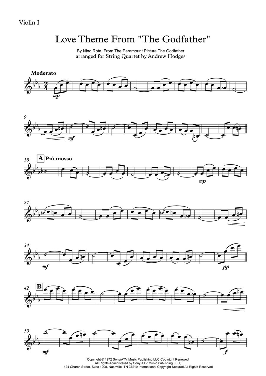 The Godfather (love Theme) String Quartet scores gallery preview page 5