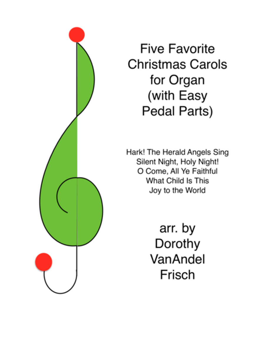 Five Favorite Christmas Carols for Organ (with Easy Pedal Parts) Organ Solo scores gallery preview page 1