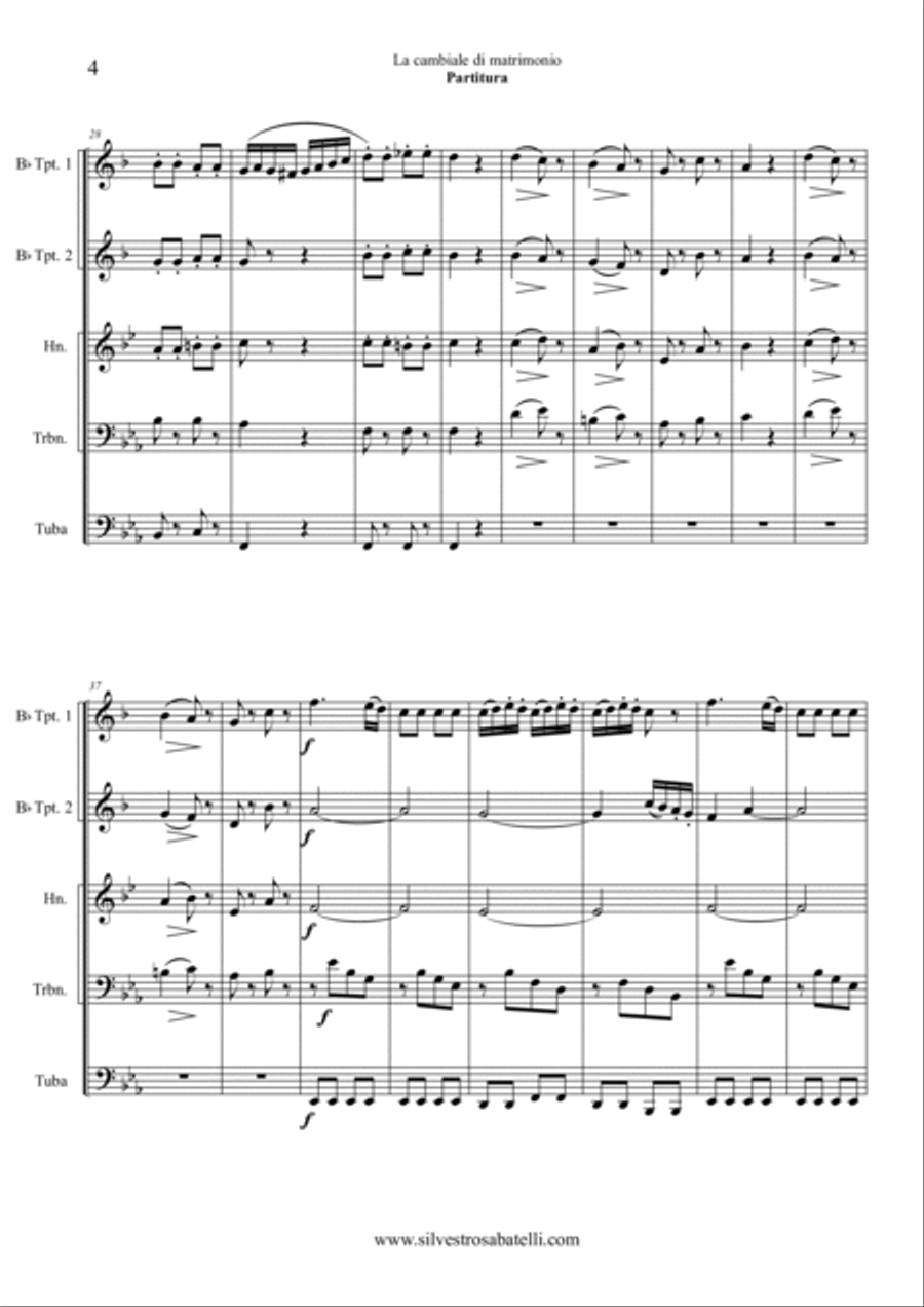 La cambiale di matrimonio Brass Ensemble scores gallery preview page 5