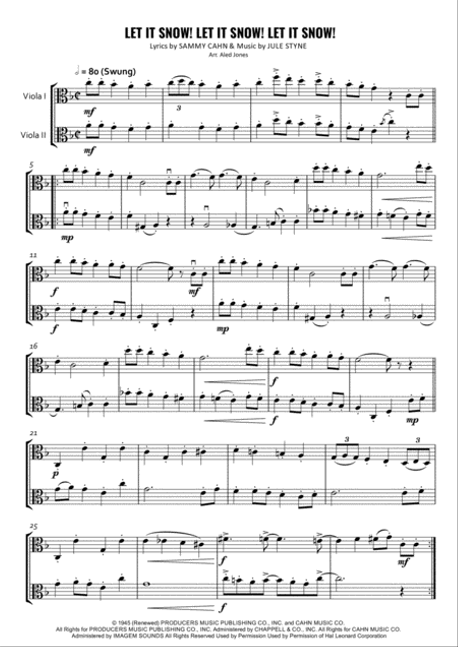 Let It Snow! Let It Snow! Let It Snow! String Duet scores gallery preview page 1