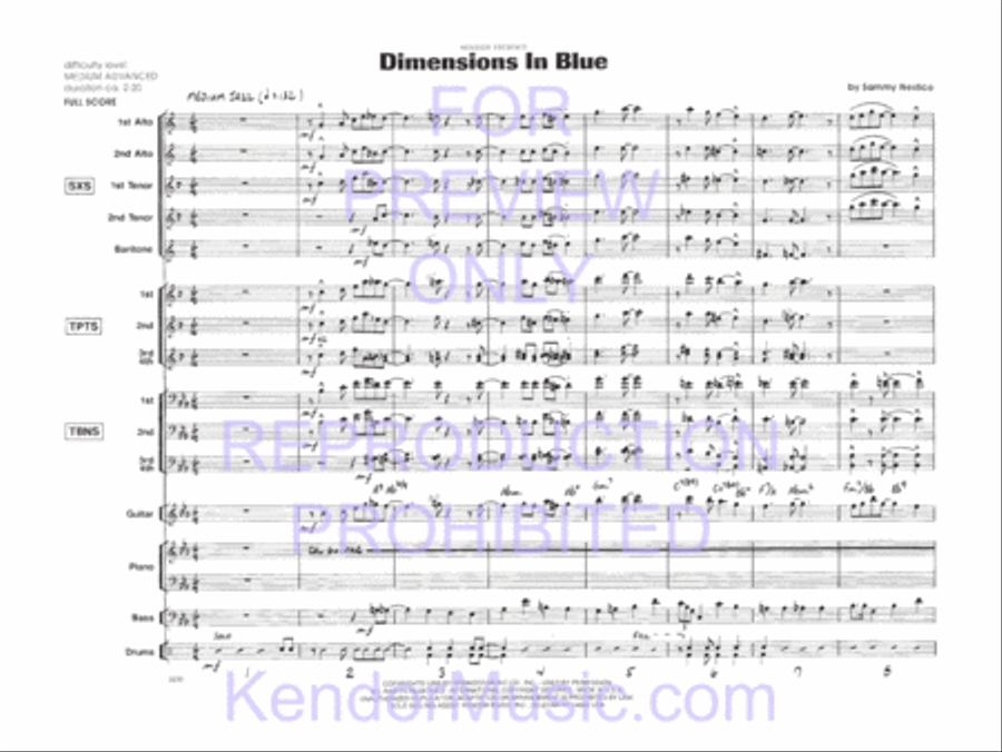 Dimensions In Blue Dimensions In Blue Jazz Ensemble scores gallery preview page 2