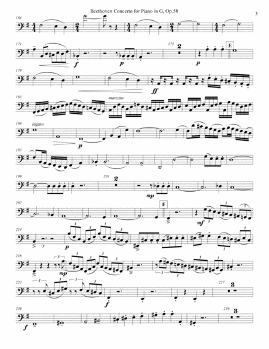 Concertos for Five Beethoven Piano Concerto in G maj. First mvnt Arr. for String Quartet, String par Piano Quintet scores gallery preview page 3