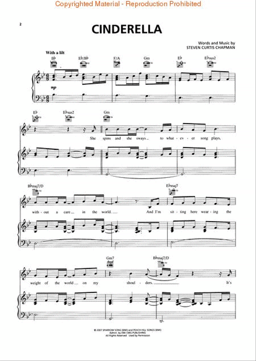 Cinderella Piano, Vocal, Guitar scores gallery preview page 2