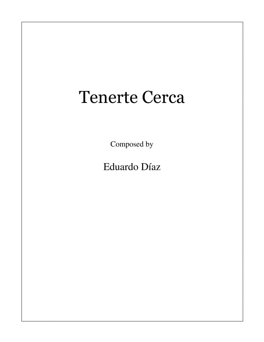 Tenerte Cerca Tenerte Cerca Guitar Solo scores gallery preview page 1