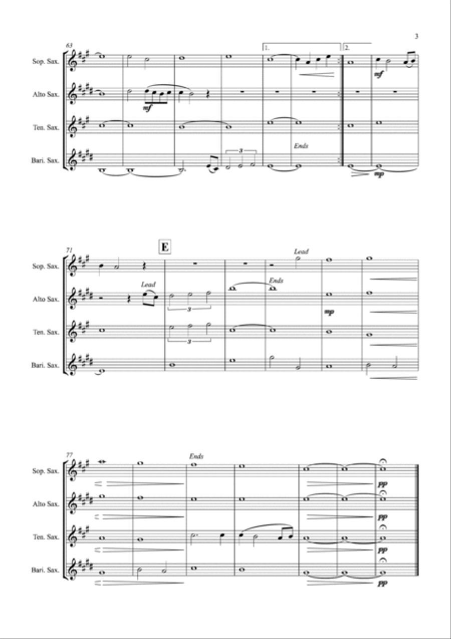 I Started A Joke Saxophone Quartet scores gallery preview page 3