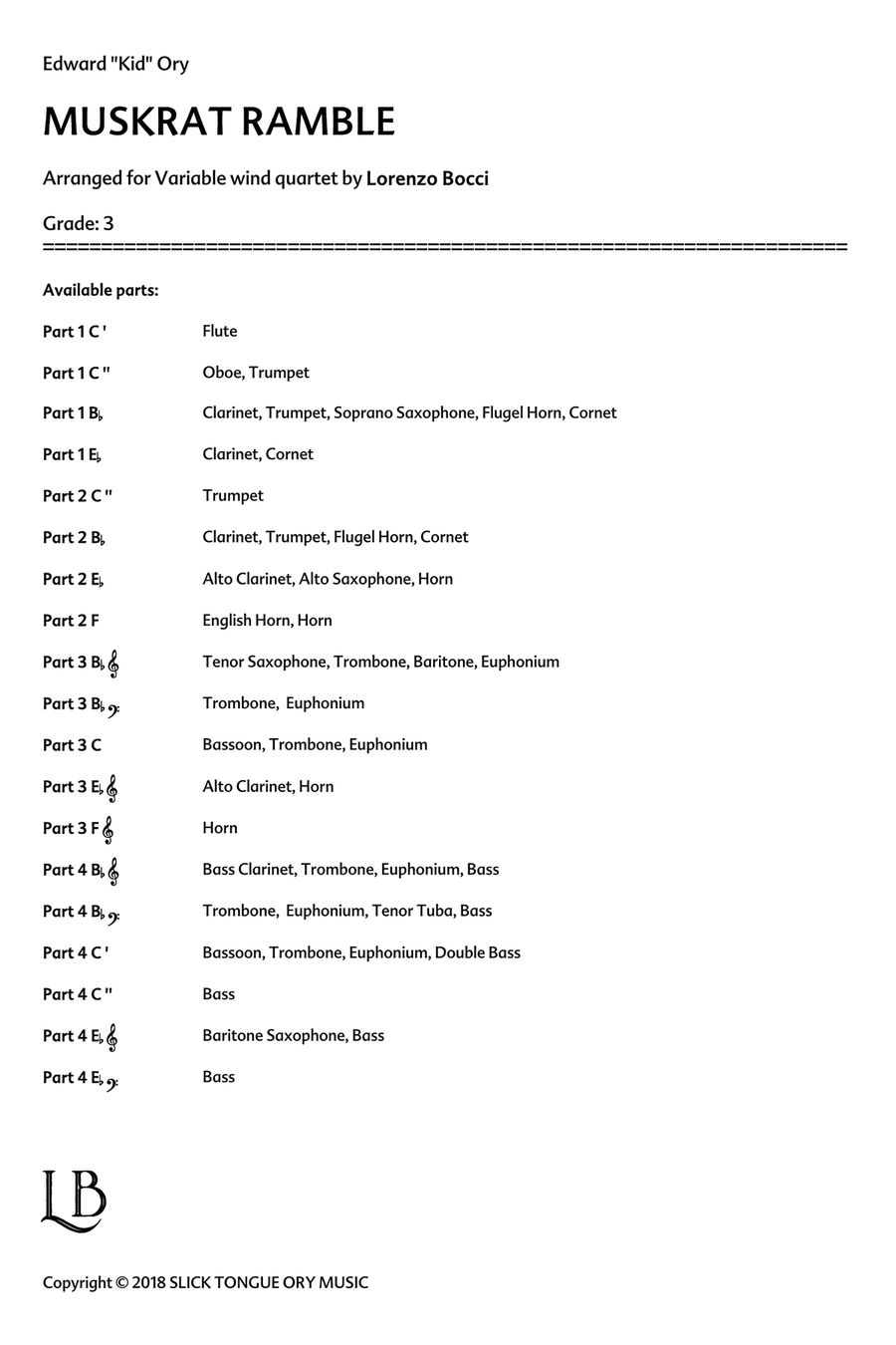 Muskrat Ramble (Instrumental) Concert Band scores gallery preview page 2