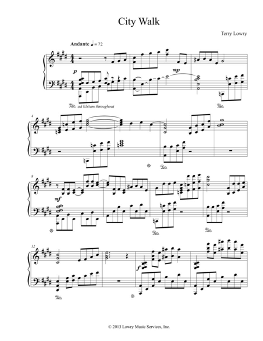 City Walk City Walk Piano Solo scores gallery preview page 1