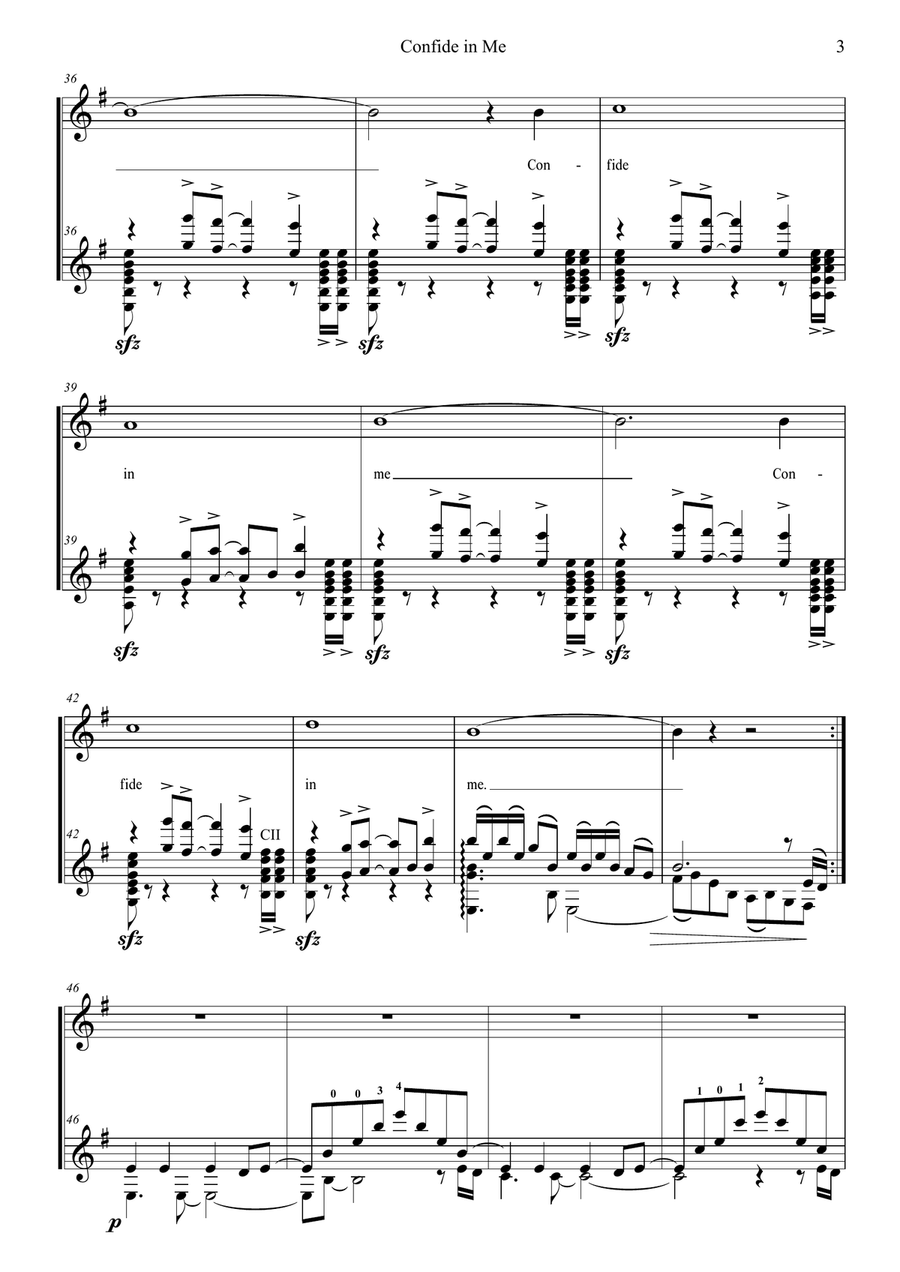 Confide In Me Piano, Vocal scores gallery preview page 3