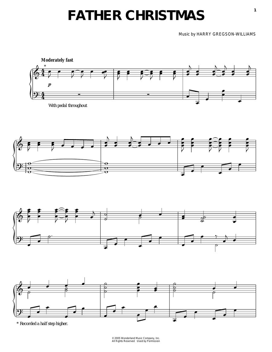 Father Christmas Father Christmas Piano, Vocal, Guitar scores gallery preview page 1
