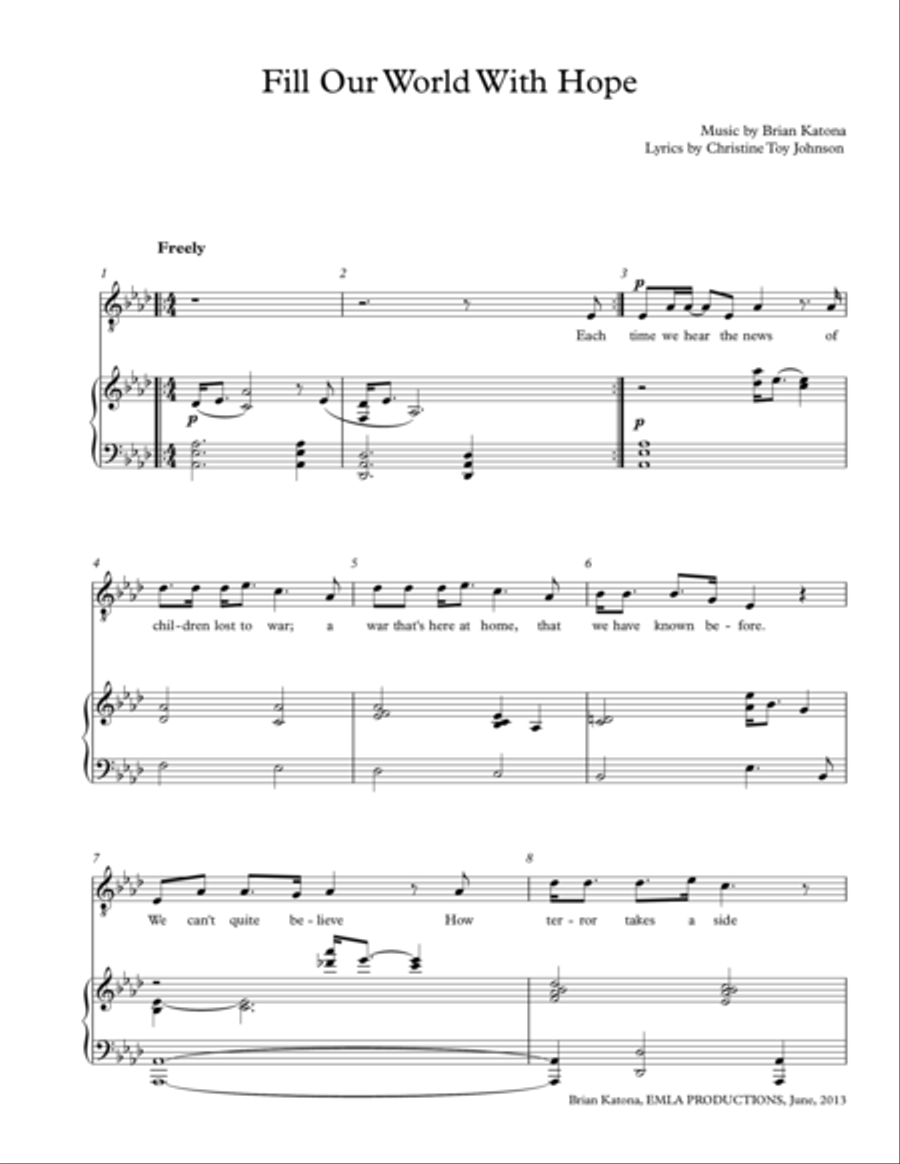Fill Our World With Hope Voice scores gallery preview page 1