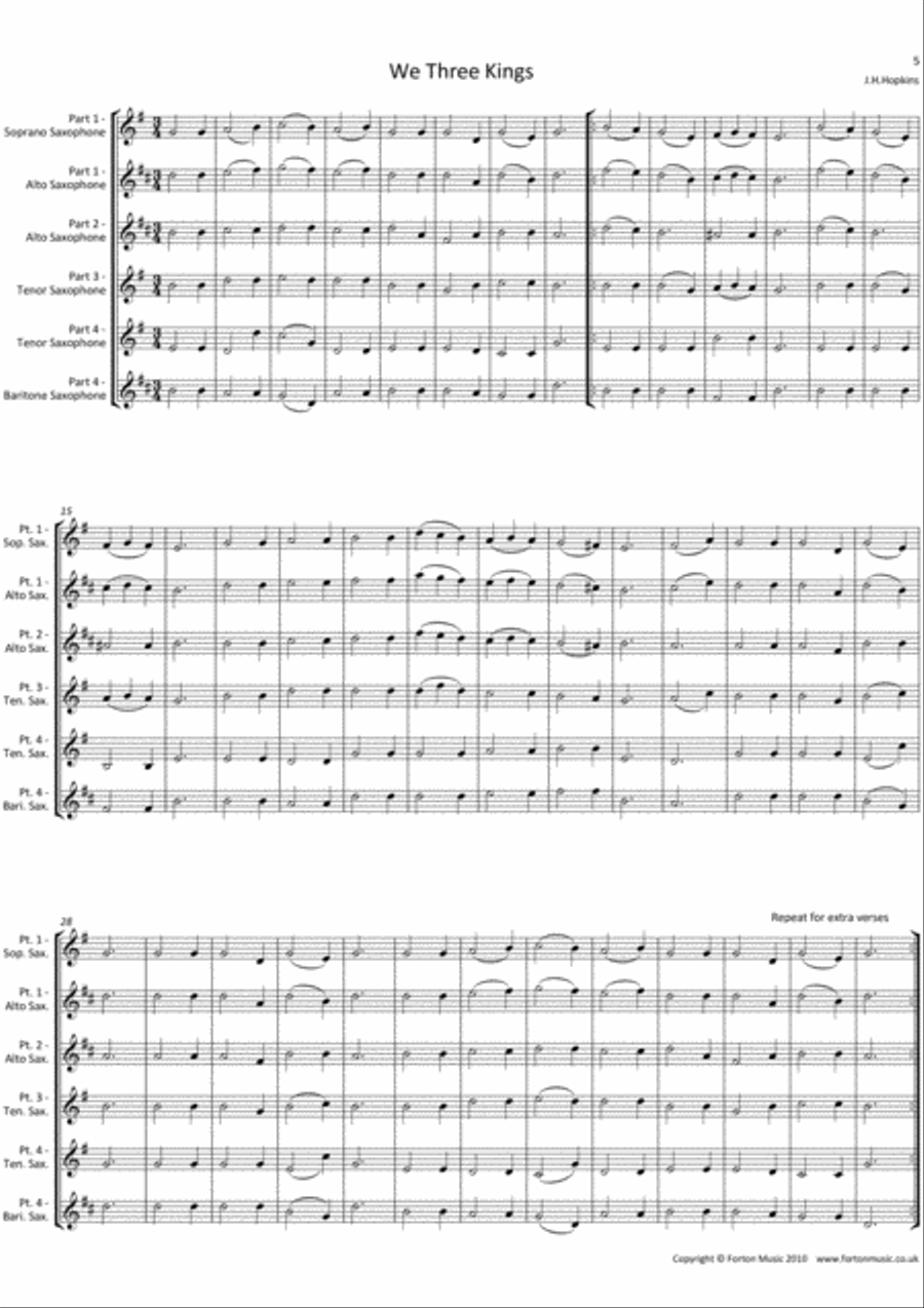 Christmas Collection Volume 2 Saxophone Ensemble scores gallery preview page 5