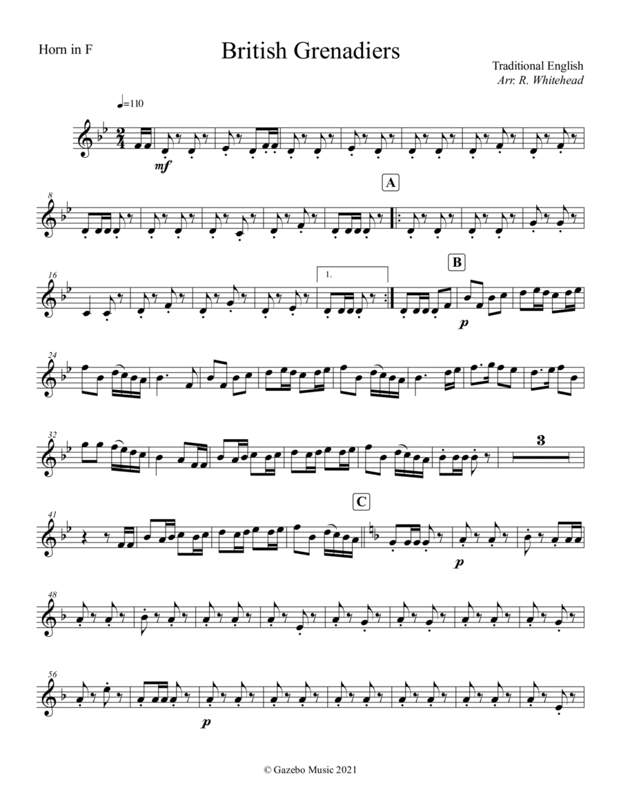 British Grenadiers Brass Ensemble scores gallery preview page 1