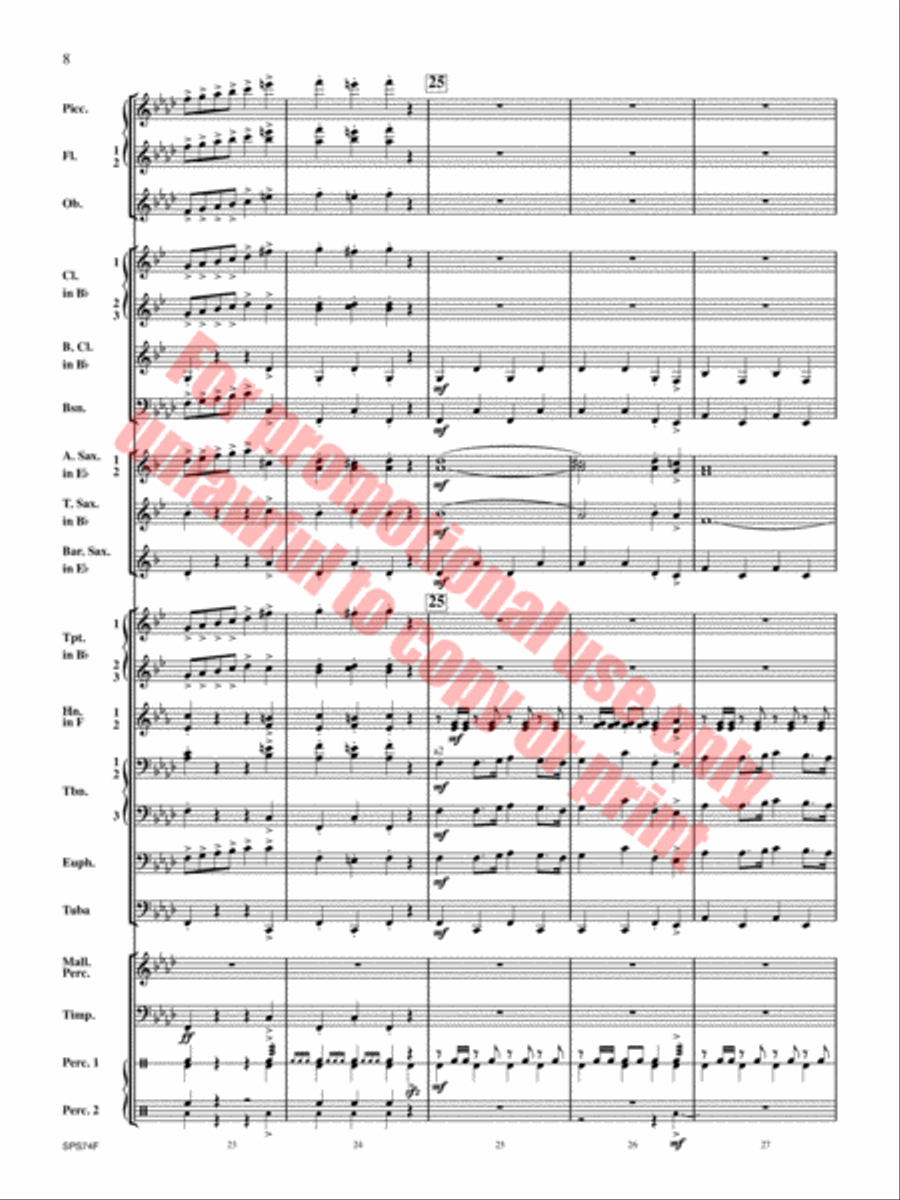 Courage of the Cossacks Concert Band scores gallery preview page 9