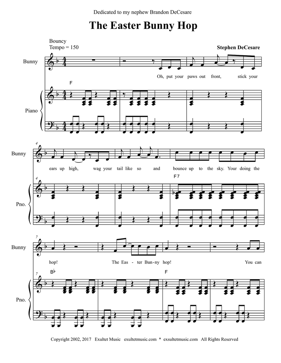 The Easter Bunny Hop Piano, Vocal scores gallery preview page 2