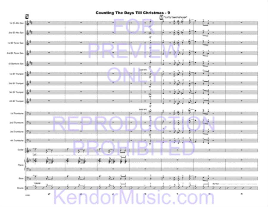 Counting The Days Till Christmas (Full Score) Jazz Ensemble scores gallery preview page 10