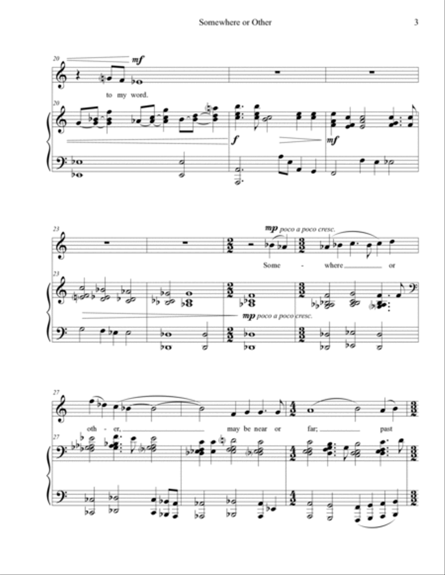 Somewhere or Other (for voice and piano) Voice Solo scores gallery preview page 3