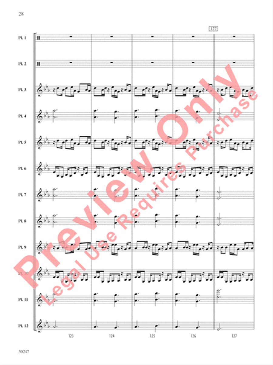 Clapping Music Variations Percussion Ensemble scores gallery preview page 29