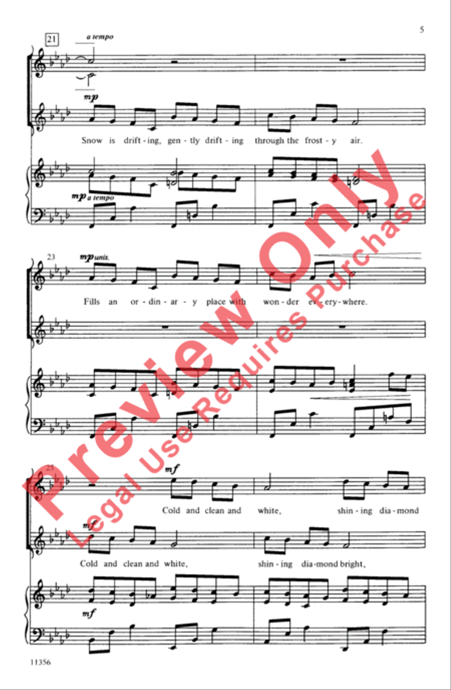 Snow Is Falling Women's Choir scores gallery preview page 5