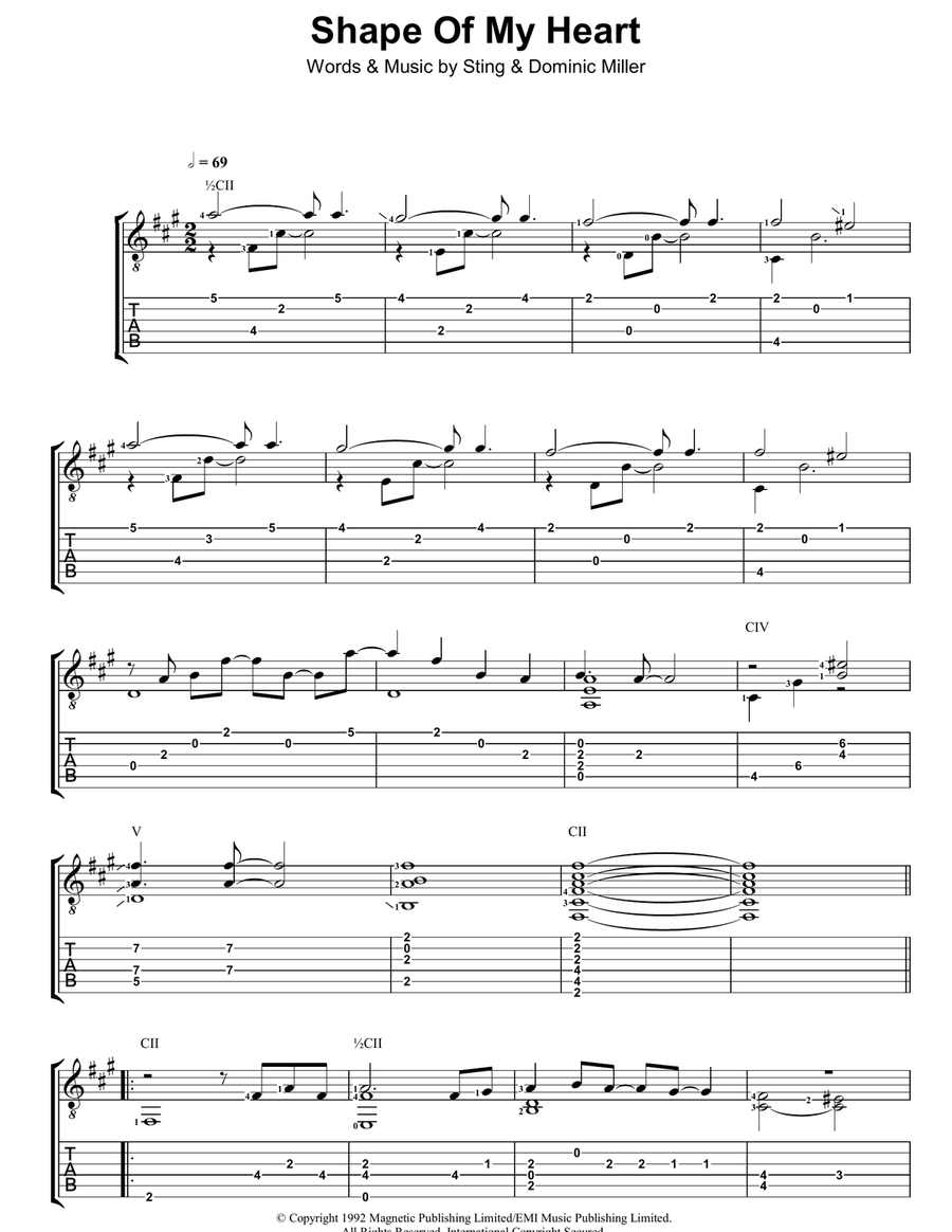 Shape Of My Heart Acoustic Guitar scores gallery preview page 1