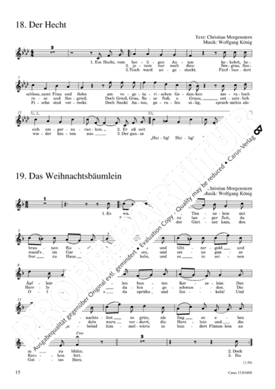 Morgensternlieder Choir scores gallery preview page 16
