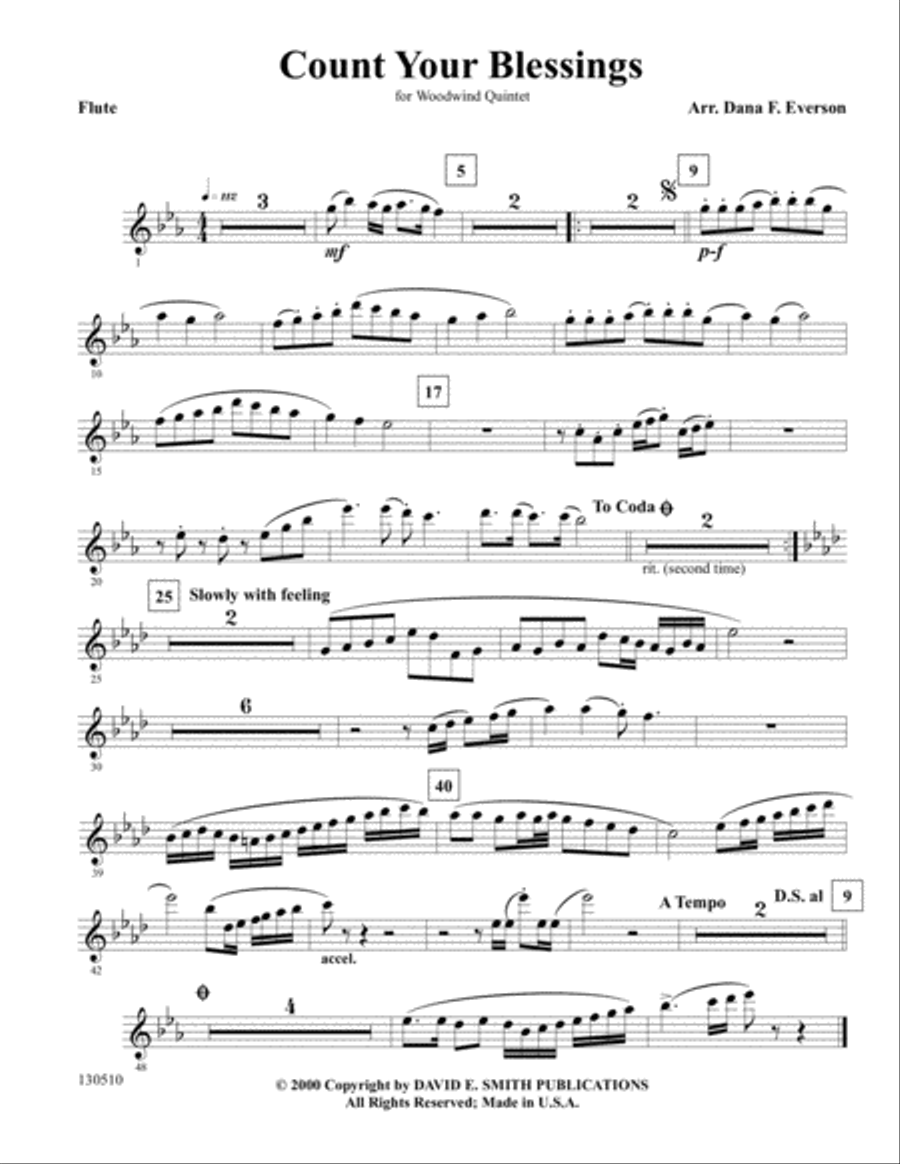 Count Your Blessings Woodwind Quintet scores gallery preview page 5