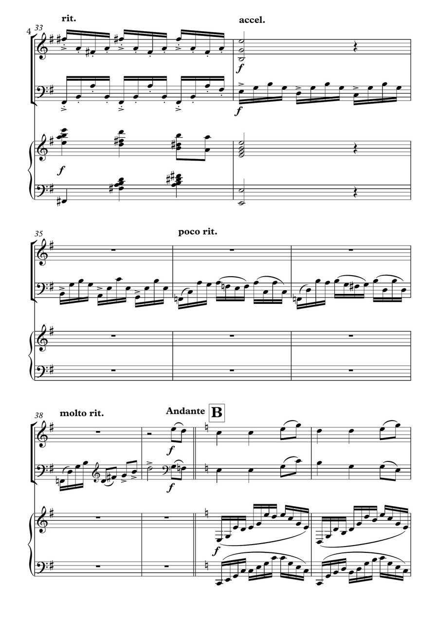 Come Thou Fount of Every Blessing x Bach's Cello Suite No.1 Prelude (Violin/Cello/Piano) Piano Trio scores gallery preview page 4