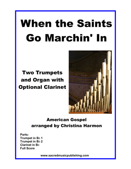 When the Saints Go Marchin' In - Two Trumpets and Organ with Optional Clarinet image number null