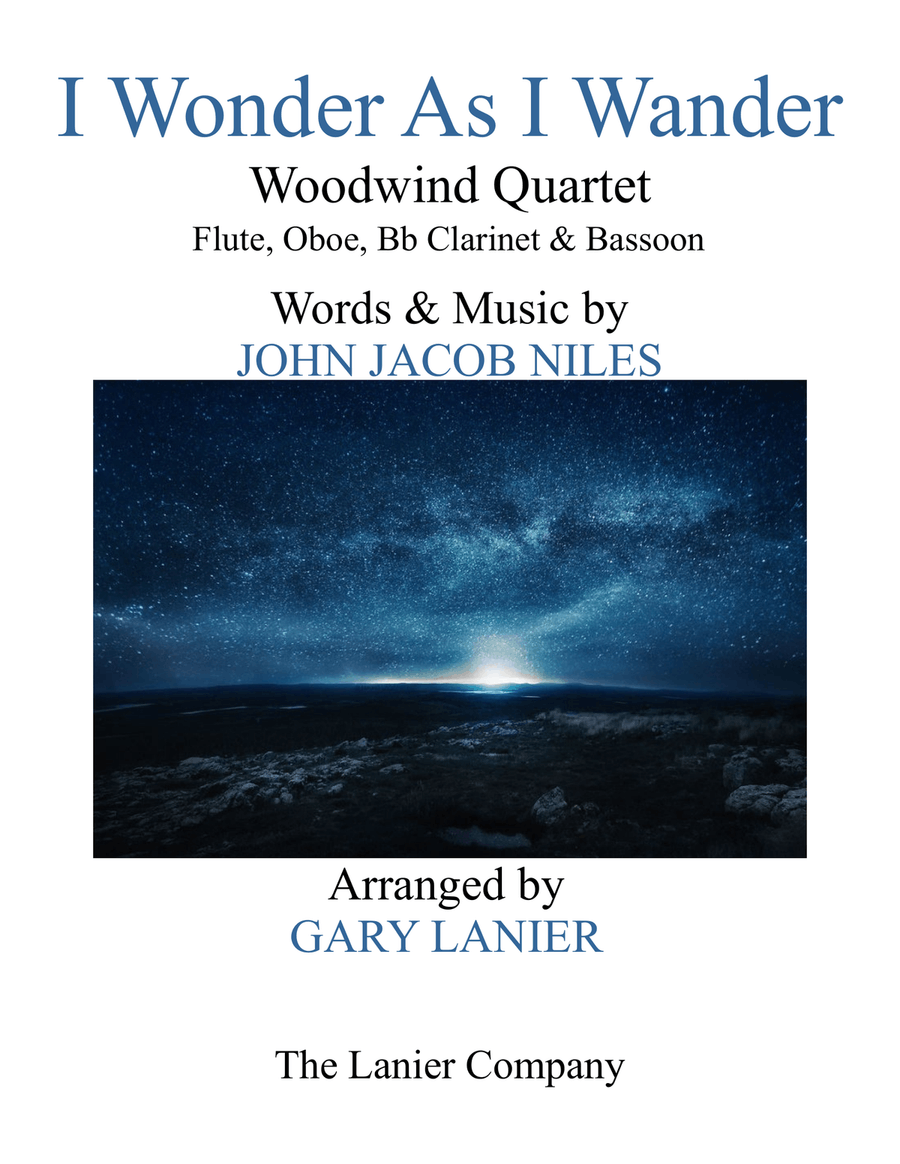 I Wonder As I Wander Woodwind Quartet scores gallery preview page 1