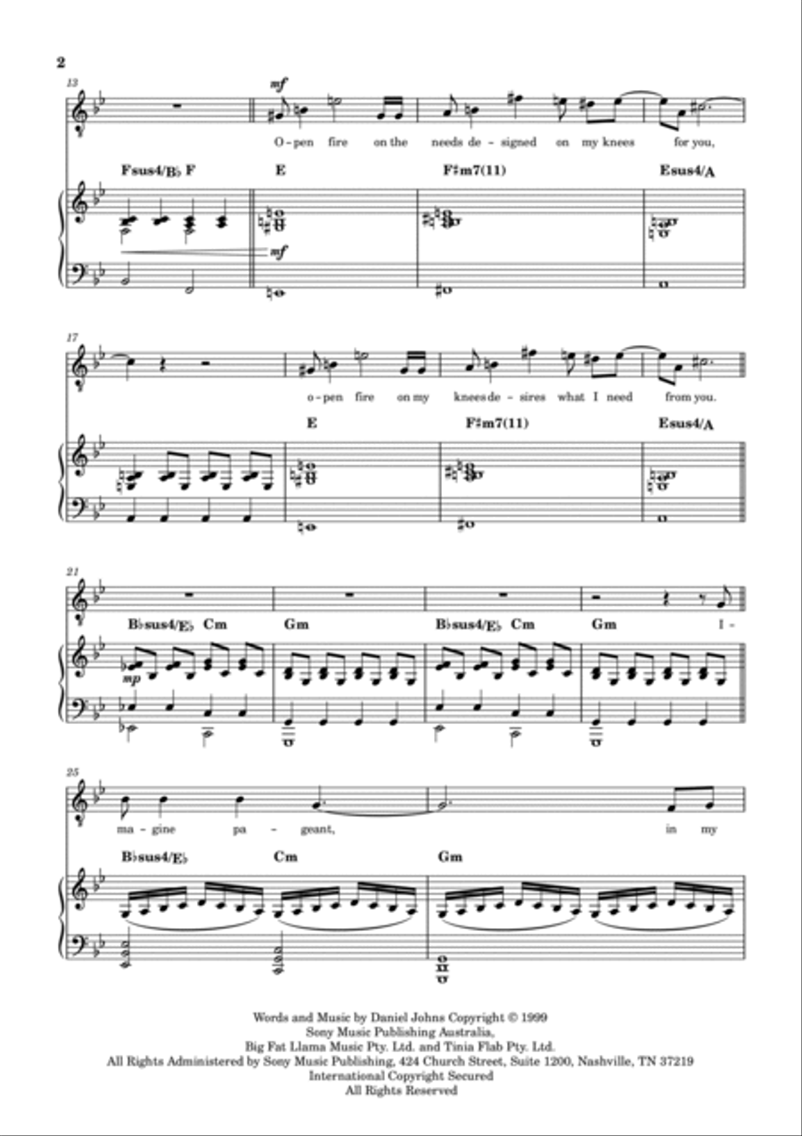 Ana's Song (open Fire) Voice scores gallery preview page 2