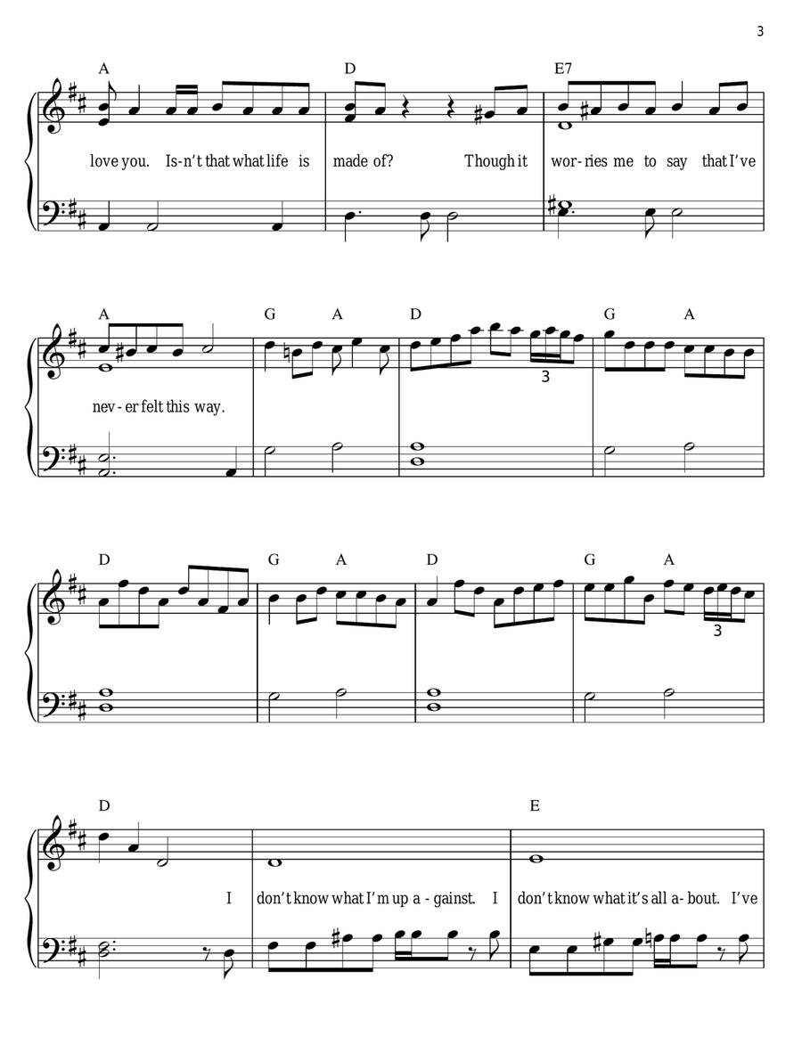 I Think I Love You Easy Piano scores gallery preview page 3