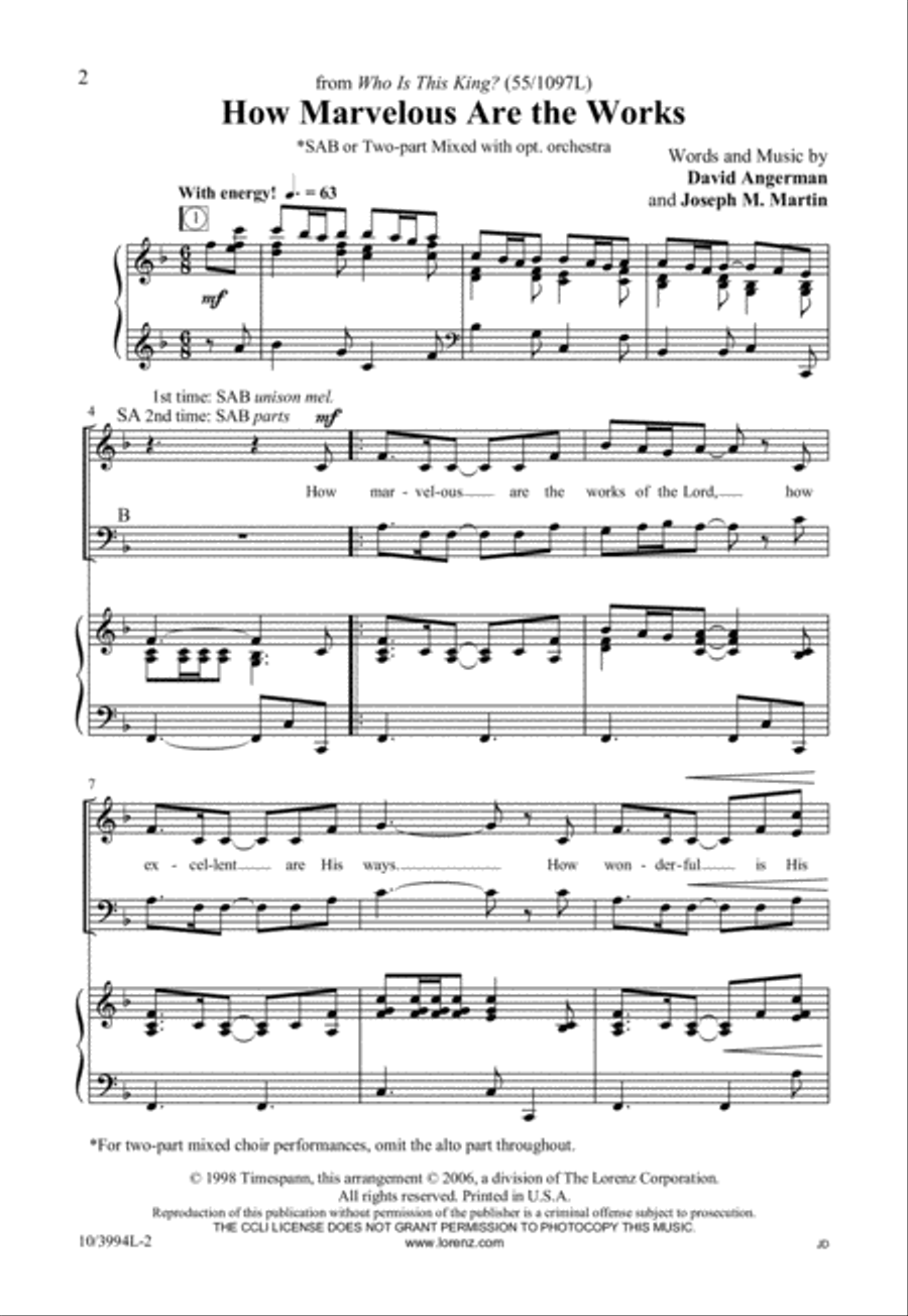 How Marvelous Are the Works 3-Part scores gallery preview page 2