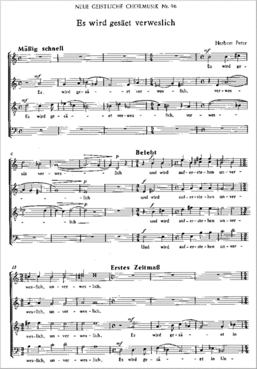 Es wird gesaet verweslich 4-Part scores gallery preview page 1