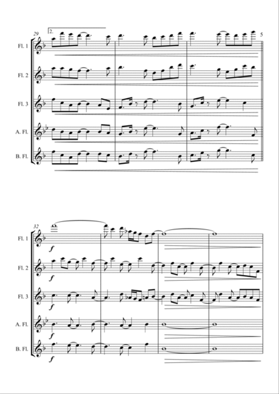 Tribute - for Flute Choir Woodwind Quintet scores gallery preview page 5