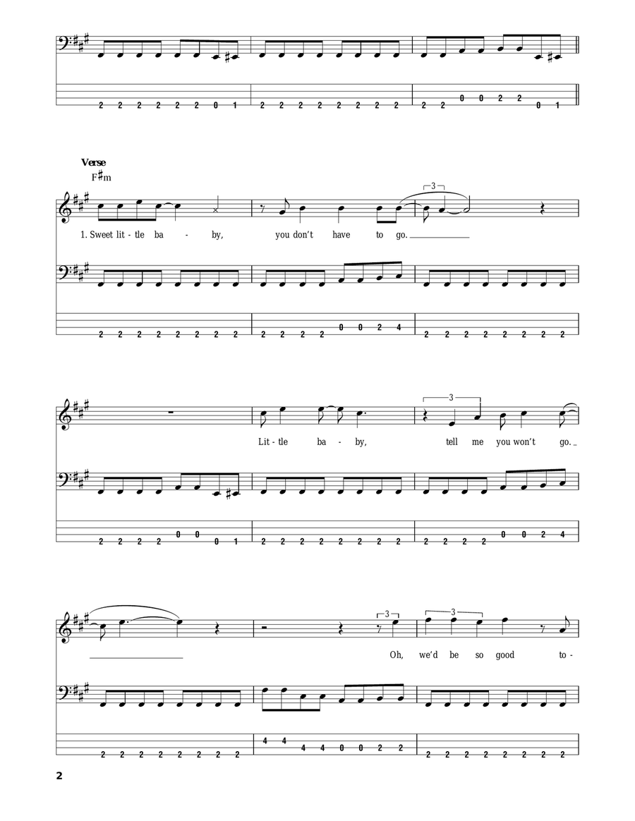 Rock Me Bass Guitar Tablature scores gallery preview page 2