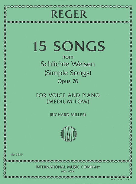 15 Songs from Schlichte Weisen (Simple Songs) - Opus 76