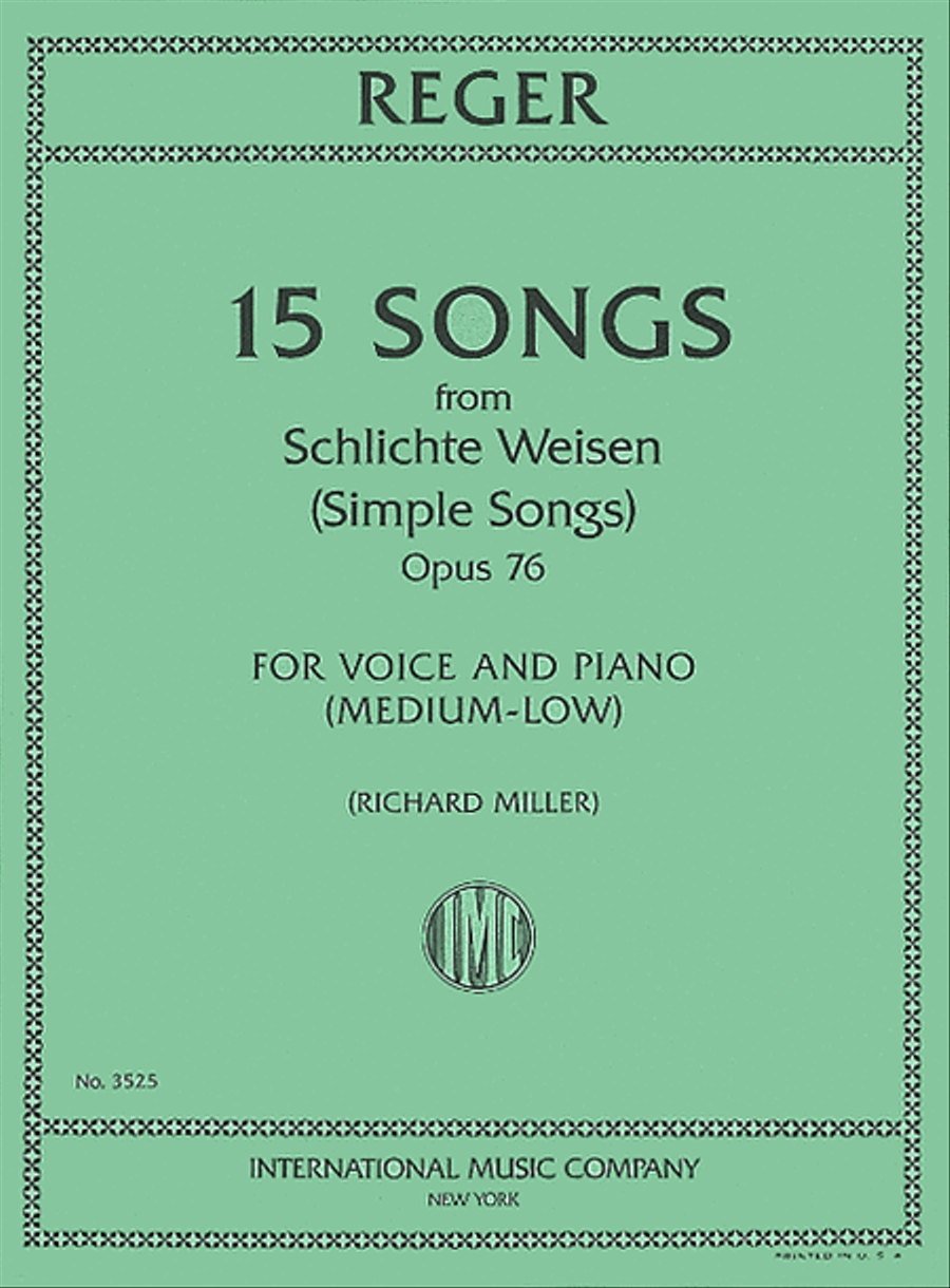 15 Songs from Schlichte Weisen (Simple Songs) - Opus 76 Medium Voice scores gallery preview page 1