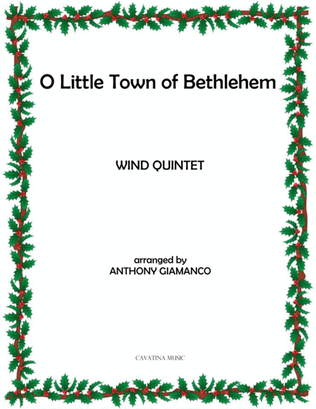 Book cover for O Little Town of Bethlehem (wind quintet)