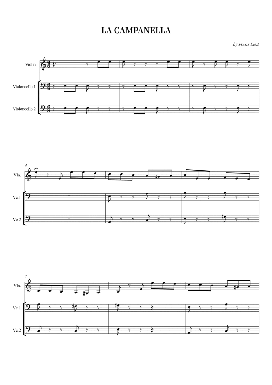 LA CAMPANELLA String Trio scores gallery preview page 1