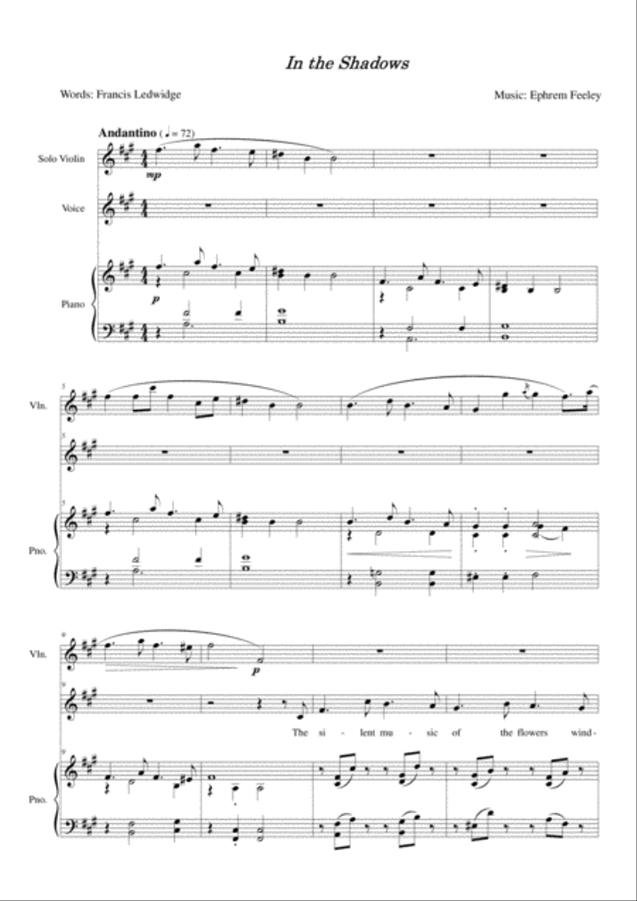Two Ledwidge Songs Small Ensemble scores gallery preview page 4